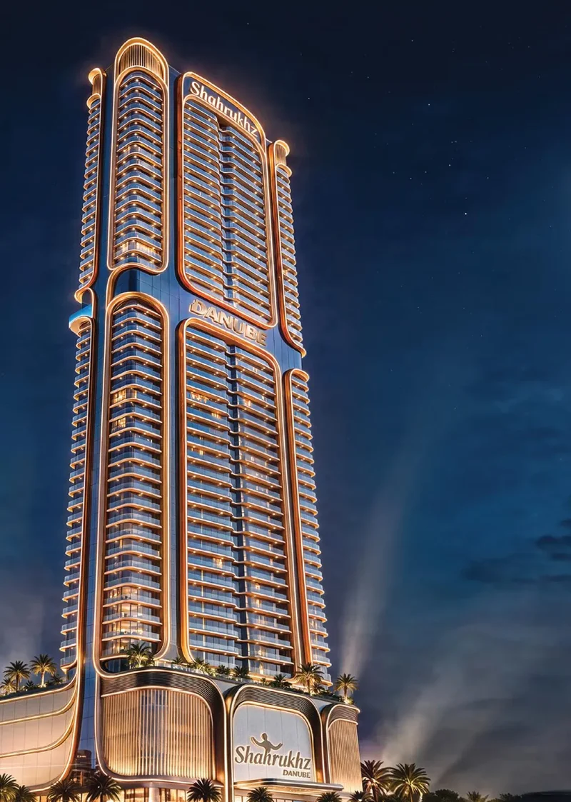 Shahrukhz Residences Nighttime Facade
